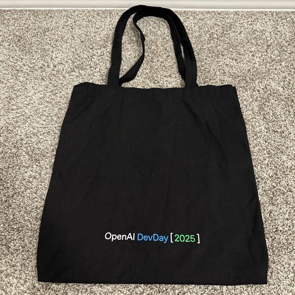 OpenAI Dev Day 2025 Black Tote Bag Gently Used